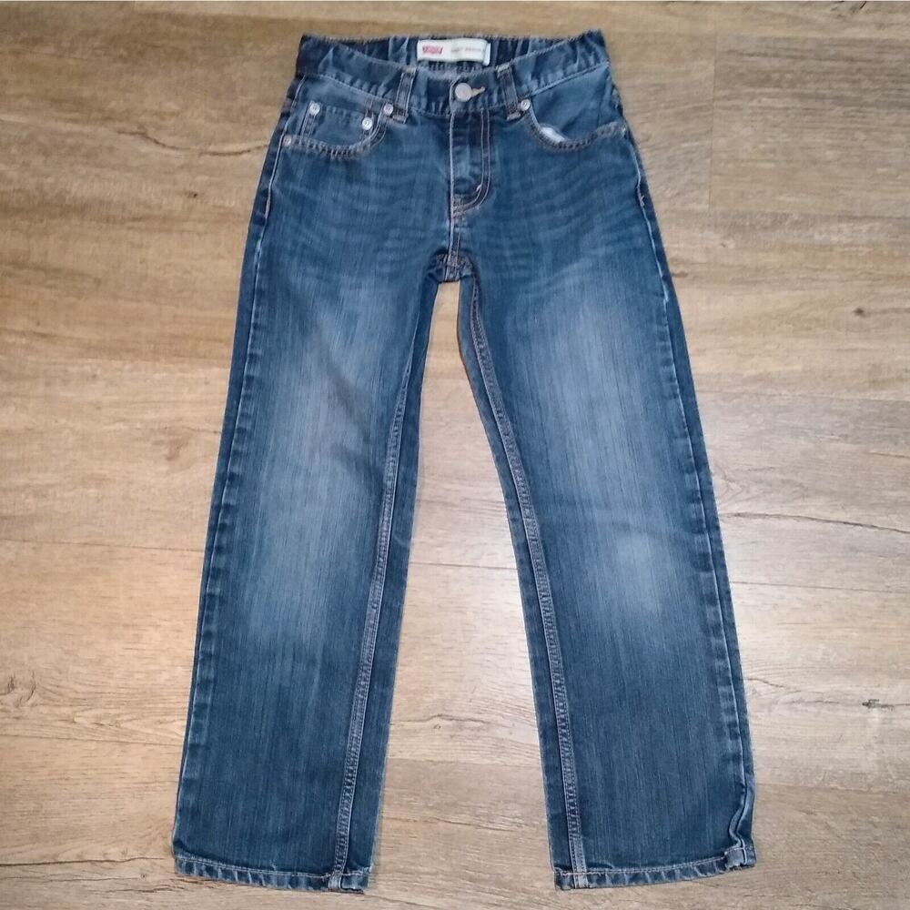 Boys Levi's 505 Straight Leg Denim Medium Blue Jeans - Size 10 Reg